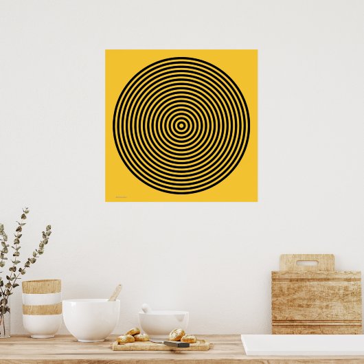 Designer Black en Yellow Poster (Keuken)
