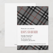 Designer Black Pset-uitnodigingen Kaart (Voorkant / Achterkant)