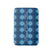 Designer Bloemmat in blauw en zwart Badmat (Voorkant Verticaal)