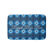 Designer Bloemmat in blauw en zwart