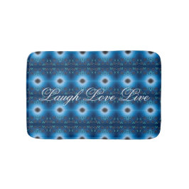 Designer Bloemmat in blauw en zwart Badmat