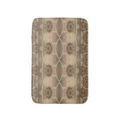 Designer bloemmat met zachte bruintjes en perzik badmat (Voorkant Verticaal)