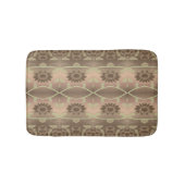 Designer bloemmat met zachte bruintjes en perzik badmat (Voorkant)