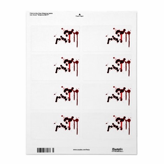 Designer Blood Splatter Etiket (Full Sheet)