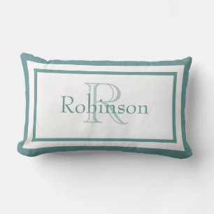 Designer Blue/White Monogram Name Keepomwille Pill Kussen