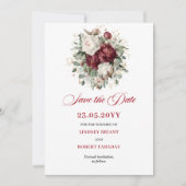 Designer Blush Burgundy Goud Save The Date (Voorkant)