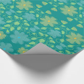 Designer cadeauverpakking met geel en Blauwgroen Cadeaupapier (Hoek)