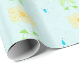 Designer cadeauverpakking met pastel bloemen cadeaupapier