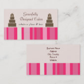 Designer Cakes en roze Stripes Visitekaartje (Voorkant / Achterkant)