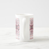 Designer China koffie Mok met roze (Achterkant)