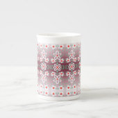 Designer China koffie Mok met roze (Voorkant)