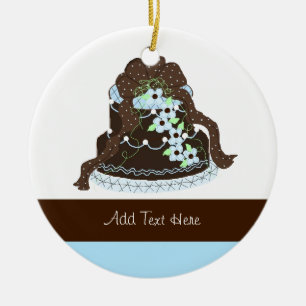 Designer Chocolate Wedding Cake Keramisch Ornament