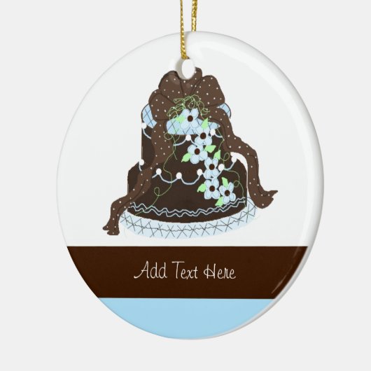Designer Chocolate Wedding Cake Keramisch Ornament (Links)