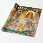 DESIGNER CHRISTMAS ANGEL COLLAGE Wrapping Paper Cadeaupapier<br><div class="desc">AANGEPASTE WRAPPINGSPAPIER VAN CHRISTMAS COLLAGE</div>