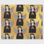 Designer Christmas Angel Pattern Wrapping Paper Cadeaupapier (Vlak)