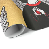 Designer Christmas Angel Pattern Wrapping Paper Cadeaupapier (Rol Hoek)