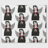Designer Christmas Angel Pattern Wrapping Paper Cadeaupapier (Vlak)