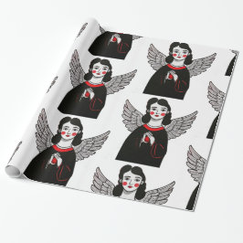 Designer Christmas Angel Pattern Wrapping Paper Cadeaupapier