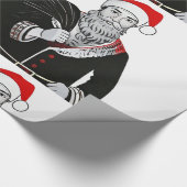 Designer Christmas Santa Pattern Wrapping Paper Cadeaupapier (Hoek)