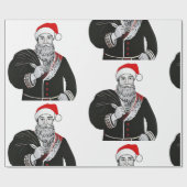 Designer Christmas Santa Pattern Wrapping Paper Cadeaupapier (Vlak)