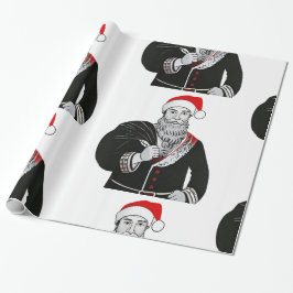 Designer Christmas Santa Pattern Wrapping Paper Cadeaupapier