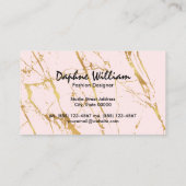 Designer Collecties | Goud Roze Marmer Exquisite Visitekaartje (Achterkant)