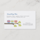 Designer Cute Funny Cartoon Owls Visitekaartje (Achterkant)