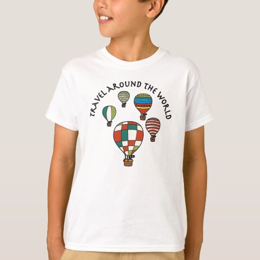 Designer Cute Whimsical Hot Air-ballonnen T-shirt (Voorkant)