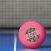 Designer Damask-naam op maat Pingpongbal (Net)