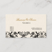 Designer Damask Pattern Lace-stoel Visitekaartje (Achterkant)
