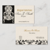 Designer Damask Pattern Lace-stoel Visitekaartje (Voorkant / Achterkant)