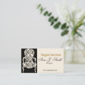 Designer Damask Pattern Lace-stoel Visitekaartje (Staand voorkant)