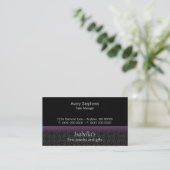 Designer Damask Visitekaartje, Deep Violet Visitekaartje (Staand voorkant)