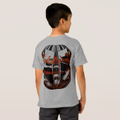 Designer Dartboard Globus und 3 Darts T-shirt (Achterkant volledig)