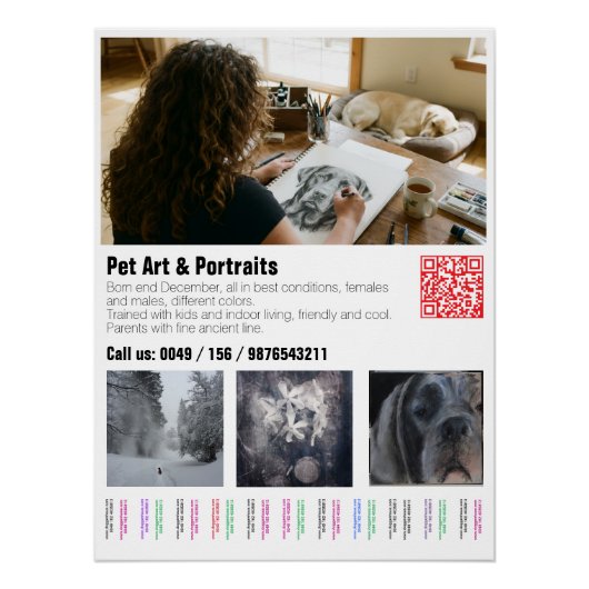 Designer Dog Great Dane Puppy Poster (Voorkant)