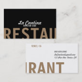 Designer Double-Sided Restaurant Visitekaartje (Voorkant / Achterkant)