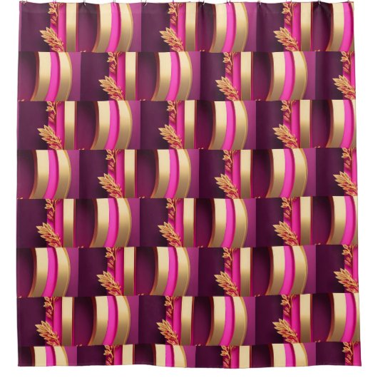 Designer douchegordijn met bijpassende matten (Voorkant)