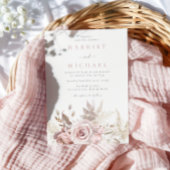 Designer Dusty Roos & Blush Bloemen Trouwen Kaart