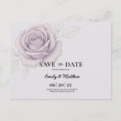 Designer Elegant Paarse Roos Bewaar de datum Aankondigingskaart (Voorkant)