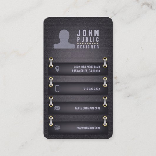 Designer Fabric Style Visitekaartje (Voorkant)