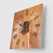 Designer Faux Tanned Leather & Cowboy Boots Vierkante Klok (Hoek)