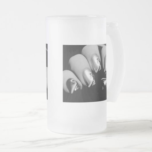 Designer Fingernagels Matglas Bierpul (Voorkant rechts)