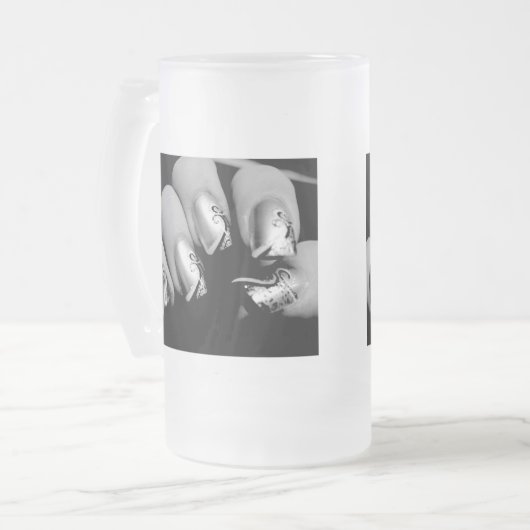 Designer Fingernagels Matglas Bierpul (Voorkant links)