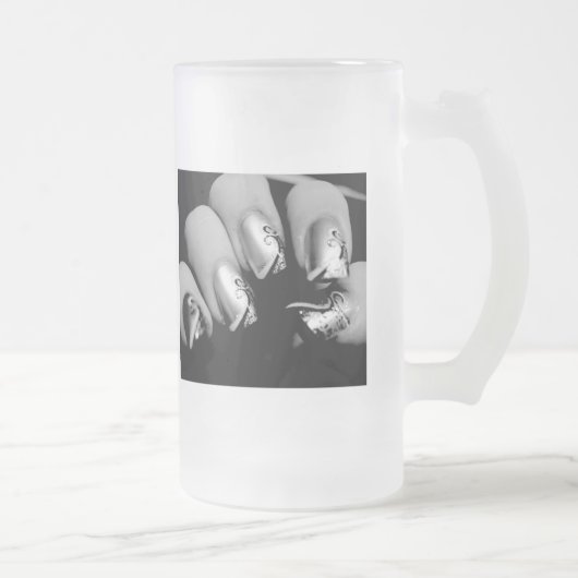 Designer Fingernagels Matglas Bierpul (Rechts)