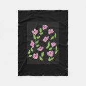 Designer fleece deken in roze met zwart (Voorkant)