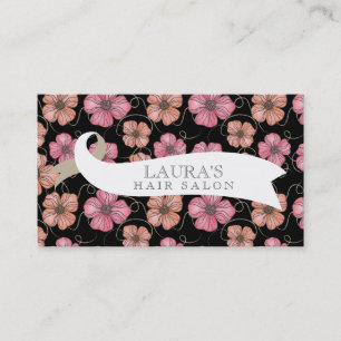 Designer Floral Pattern Hair Salon Visitekaartjes