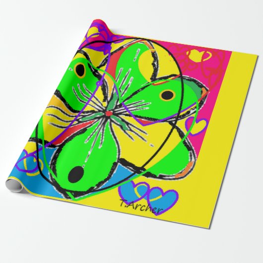 Designer geschenkcover fancy dat Bright kleuren oo Cadeaupapier (Uitgerold)