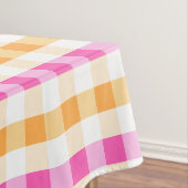 Designer gingham patroon sinaasappel en roze tafelkleed (Voorbeeld)