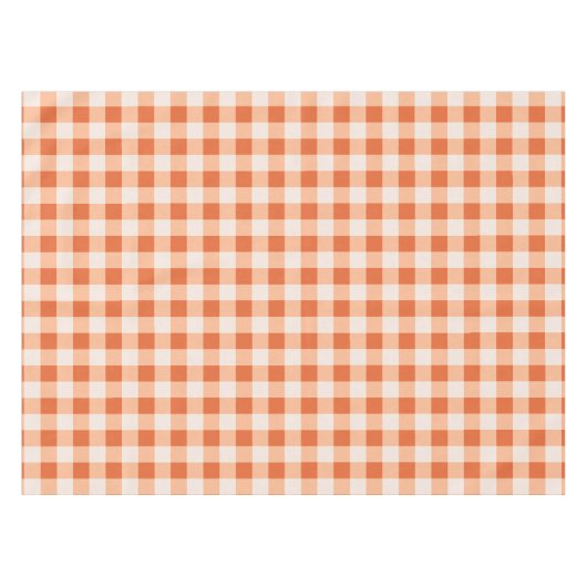 Designer gingham pattern sinaasappel tafelkleed (Voorkant (Horizontaal))
