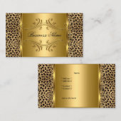 DEsigner Gold Black Leopard Animal Visitekaartje (Voorkant / Achterkant)